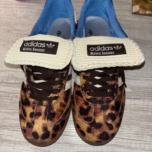 Adidas Leopard Print Sneakers with Blue Interior